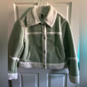 Light Green Teddy Line Jacket